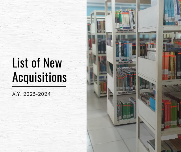 List of New Acquisitions A.Y. 2023-2024